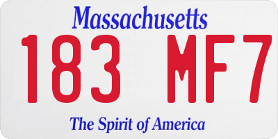 MA license plate 183MF7