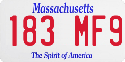 MA license plate 183MF9