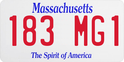 MA license plate 183MG1