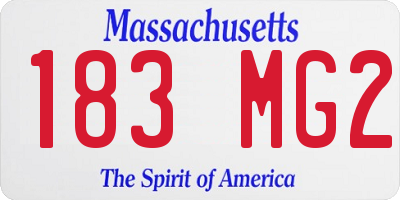MA license plate 183MG2