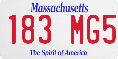 MA license plate 183MG5