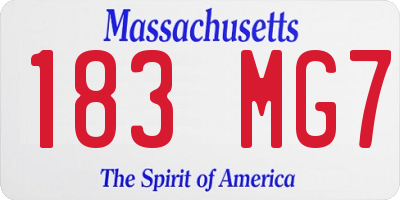 MA license plate 183MG7