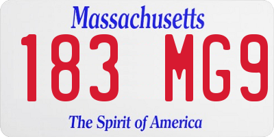 MA license plate 183MG9