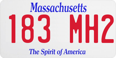 MA license plate 183MH2