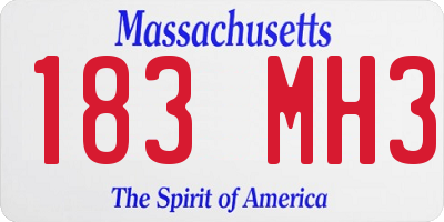 MA license plate 183MH3