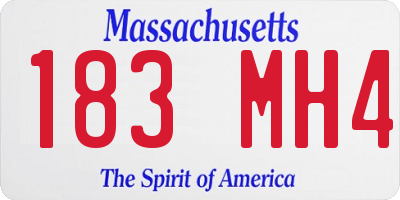 MA license plate 183MH4