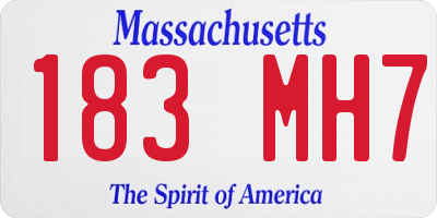 MA license plate 183MH7