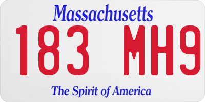 MA license plate 183MH9