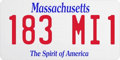 MA license plate 183MI1