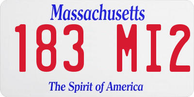 MA license plate 183MI2