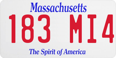 MA license plate 183MI4
