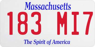 MA license plate 183MI7