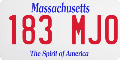 MA license plate 183MJ0