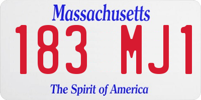 MA license plate 183MJ1