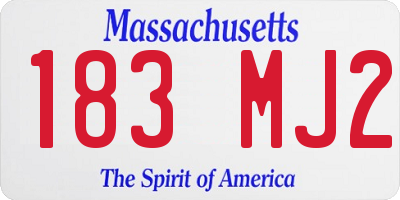 MA license plate 183MJ2