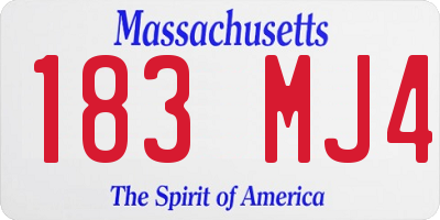 MA license plate 183MJ4