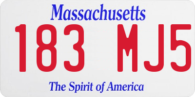 MA license plate 183MJ5