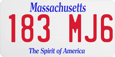 MA license plate 183MJ6