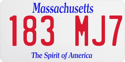 MA license plate 183MJ7