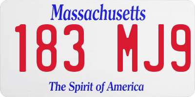 MA license plate 183MJ9