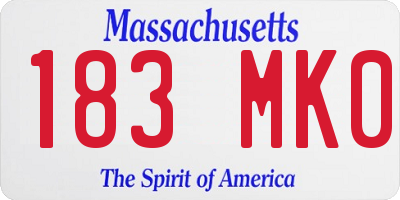 MA license plate 183MK0