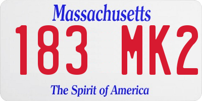 MA license plate 183MK2