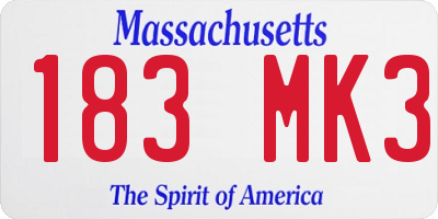 MA license plate 183MK3