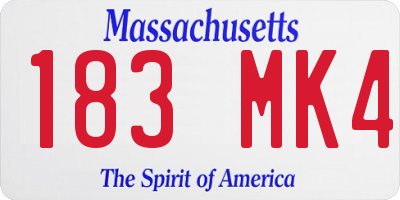 MA license plate 183MK4