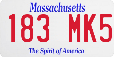 MA license plate 183MK5
