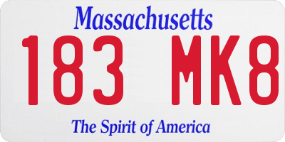 MA license plate 183MK8
