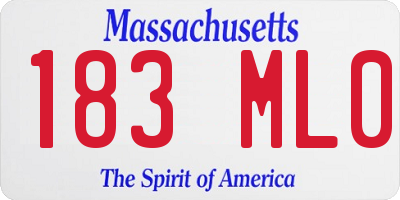 MA license plate 183ML0