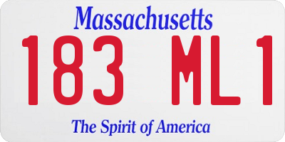 MA license plate 183ML1