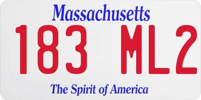 MA license plate 183ML2
