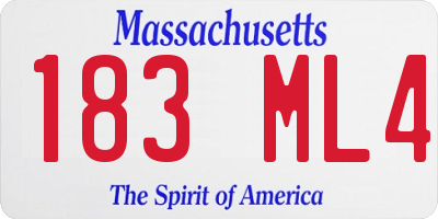MA license plate 183ML4