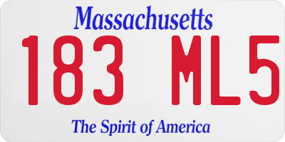 MA license plate 183ML5