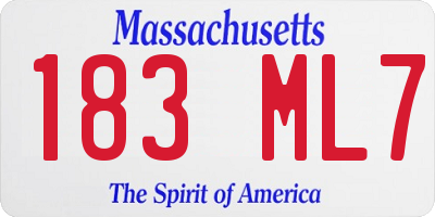 MA license plate 183ML7