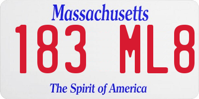 MA license plate 183ML8