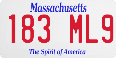 MA license plate 183ML9