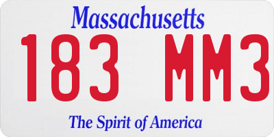 MA license plate 183MM3