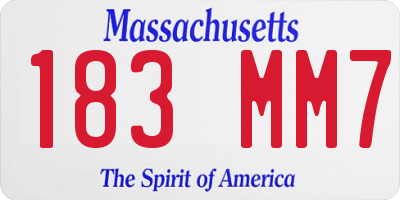 MA license plate 183MM7