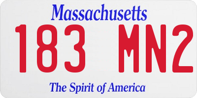 MA license plate 183MN2