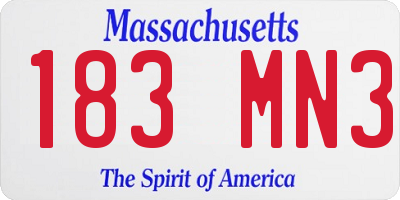 MA license plate 183MN3