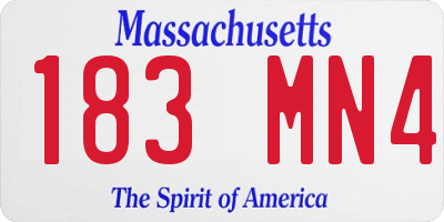MA license plate 183MN4