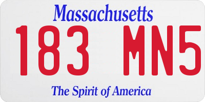 MA license plate 183MN5