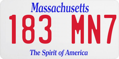 MA license plate 183MN7