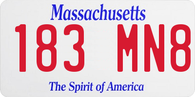 MA license plate 183MN8