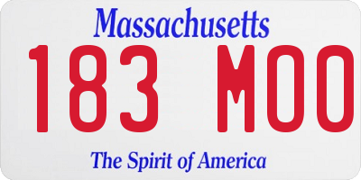 MA license plate 183MO0