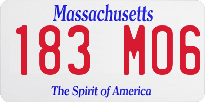 MA license plate 183MO6