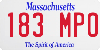 MA license plate 183MP0