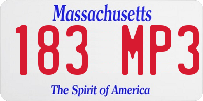 MA license plate 183MP3
